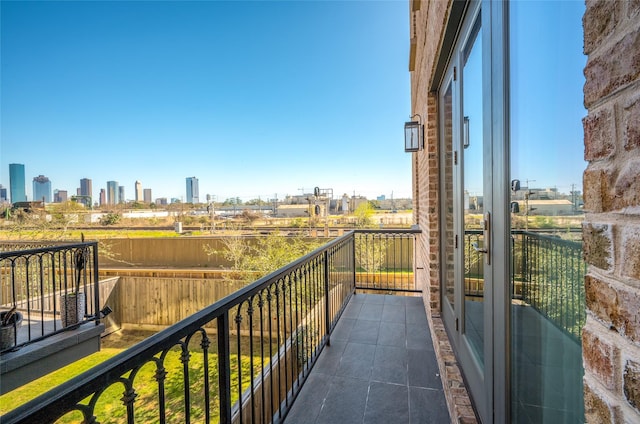 balcony featuring a city view