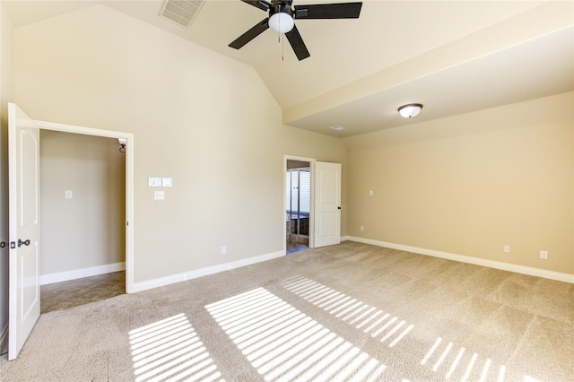 unfurnished bedroom with carpet flooring, baseboards, and visible vents