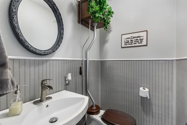 bathroom featuring a sink and wainscoting