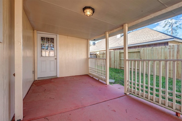 view of patio / terrace with fence