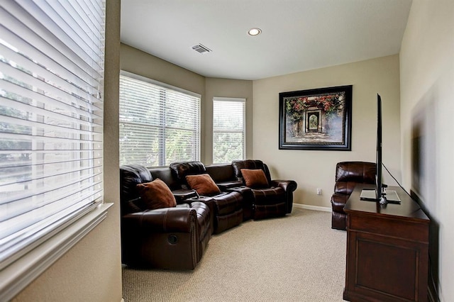 12610 Blanco Terrace Ln, Houston, TX 77041 - living area with light carpet, recessed lighting, and baseboards