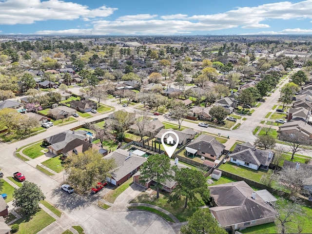 aerial view with a residential view