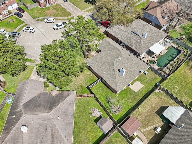 drone / aerial view featuring a residential view