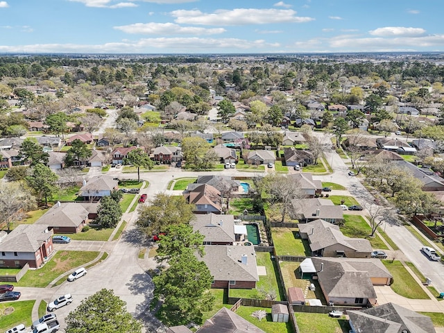 aerial view with a residential view