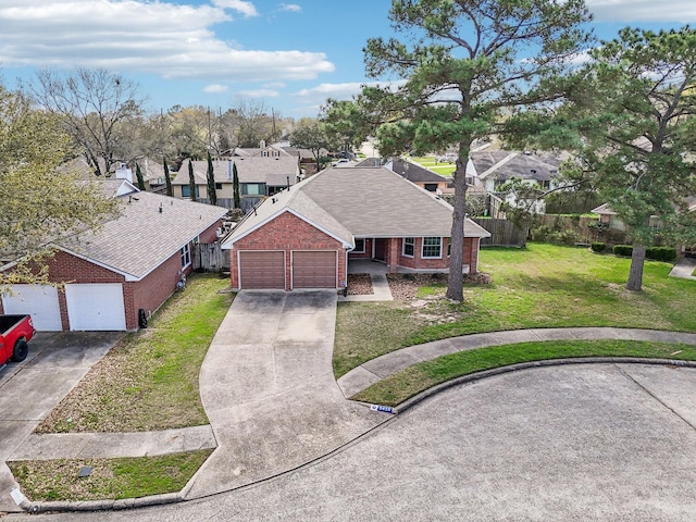 bird's eye view with a residential view