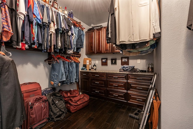 spacious closet with wood tiled floor