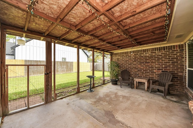 view of unfurnished sunroom