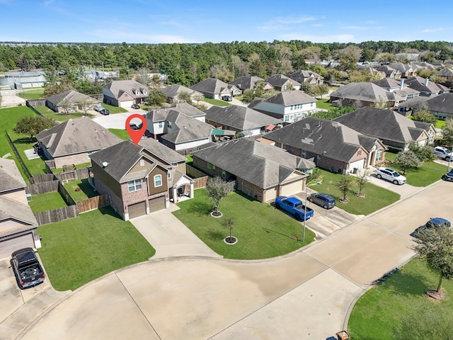 bird's eye view with a residential view