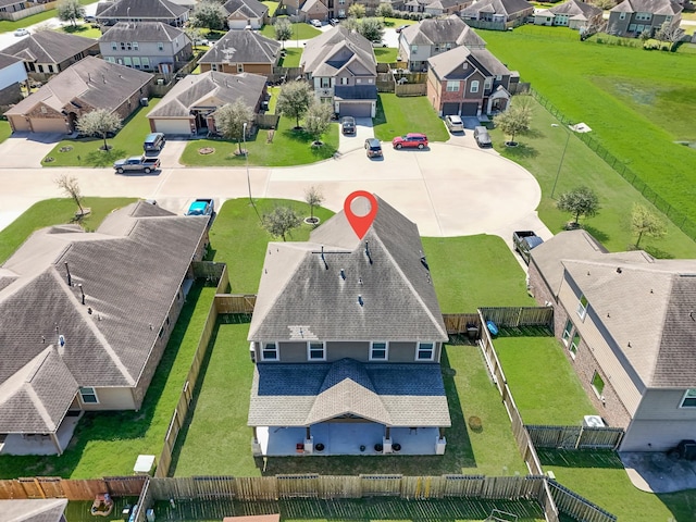 bird's eye view featuring a residential view