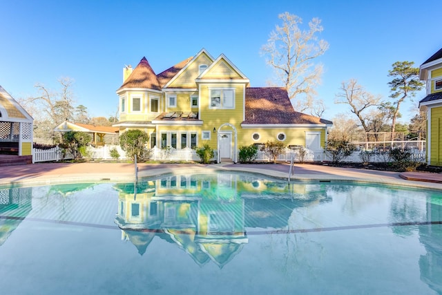 outdoor pool with fence