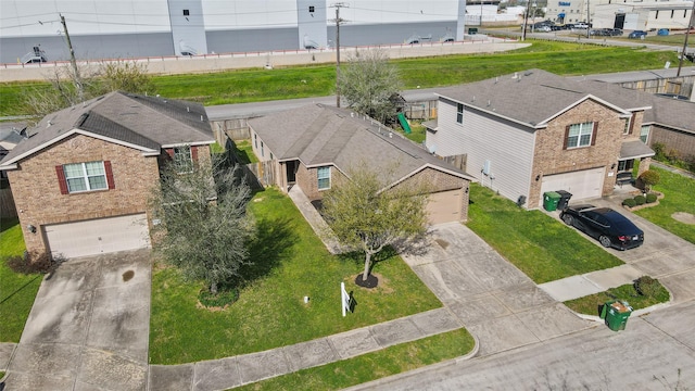 aerial view with a residential view