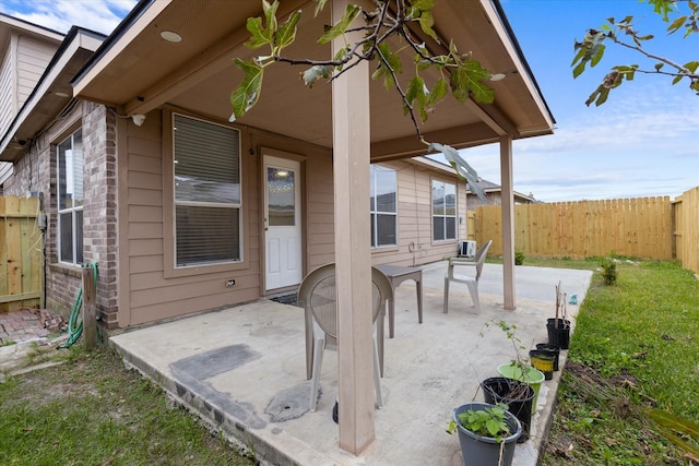 view of patio with a fenced backyard