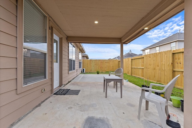 view of patio with a fenced backyard