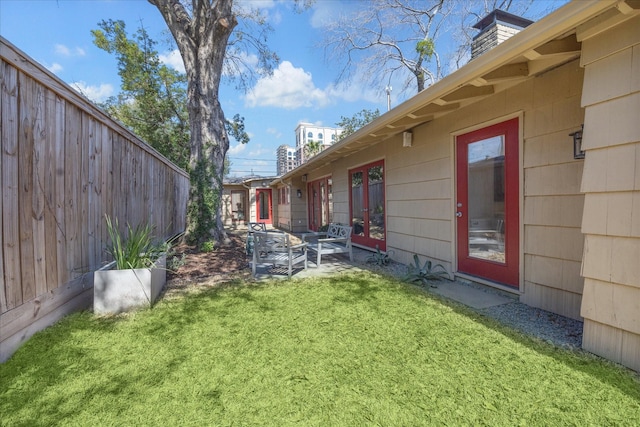 view of yard featuring fence