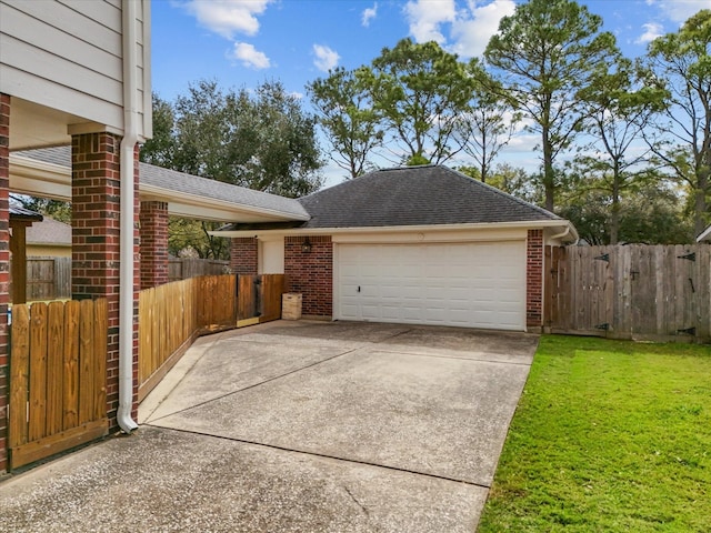 exterior space featuring driveway and fence