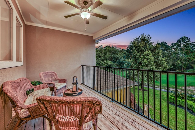 2814 S Cotswold Manor Dr, Kingwood, TX 77339 - balcony featuring a ceiling fan