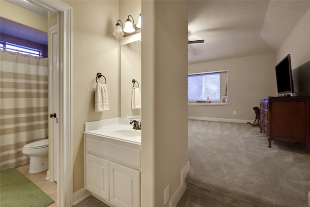 2814 S Cotswold Manor Dr, Kingwood, TX 77339 - full bath with toilet, vanity, and baseboards