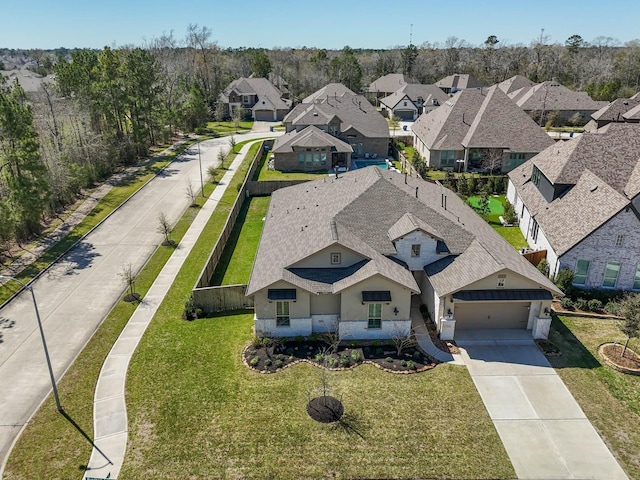 aerial view with a residential view