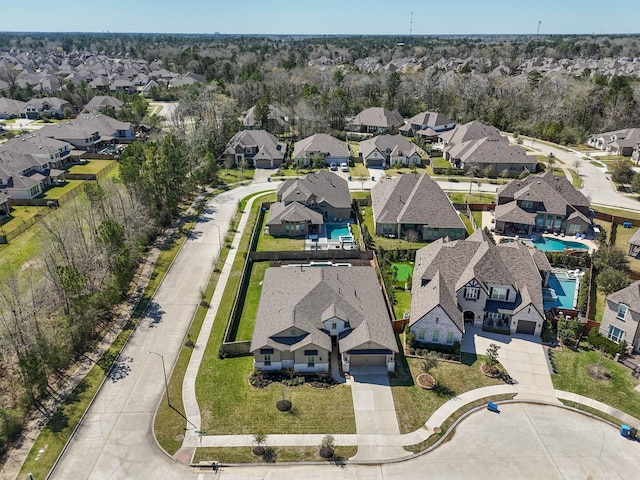 aerial view with a residential view