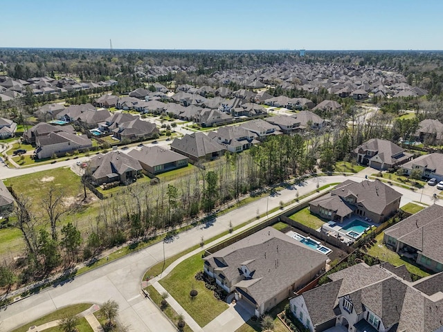 drone / aerial view with a residential view