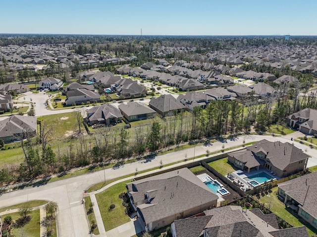 aerial view with a residential view