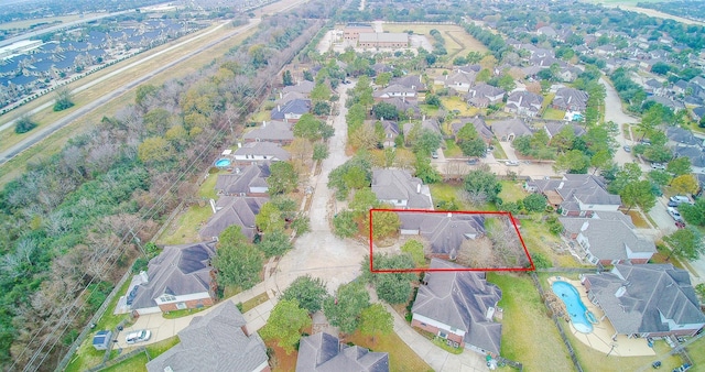 birds eye view of property featuring a residential view