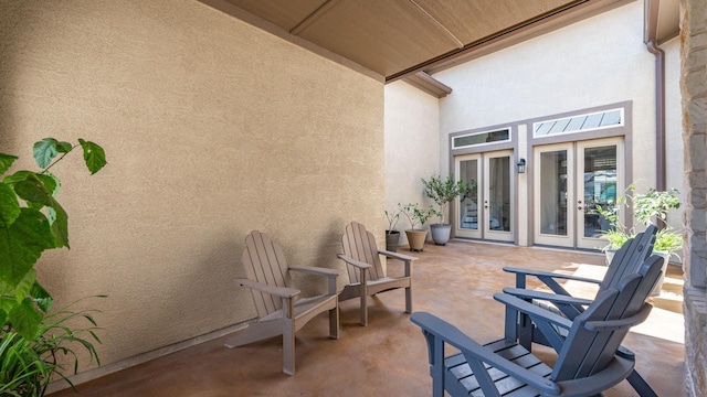 view of patio / terrace featuring french doors