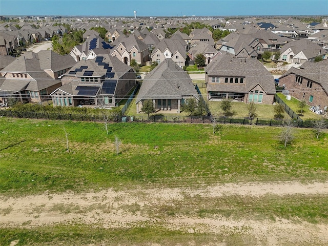 bird's eye view with a residential view