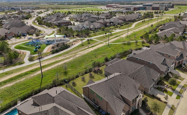 aerial view with a residential view