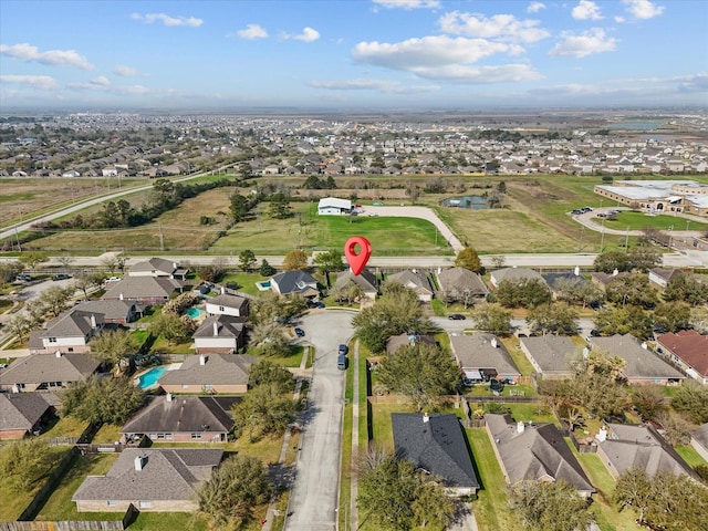 bird's eye view with a residential view