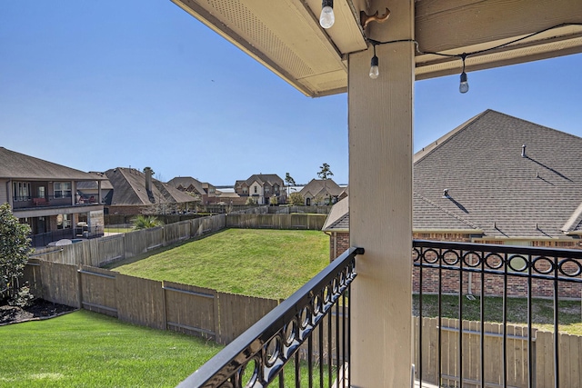 balcony featuring a residential view