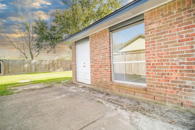 exterior space featuring fence