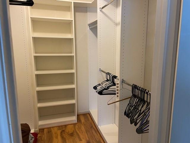 spacious closet with wood finished floors