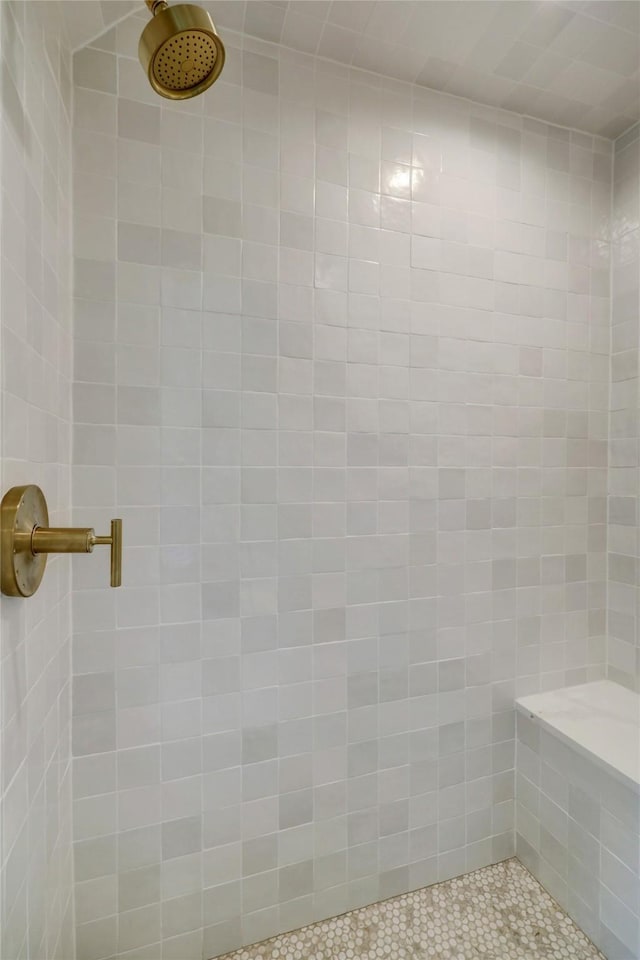 full bathroom featuring tiled shower