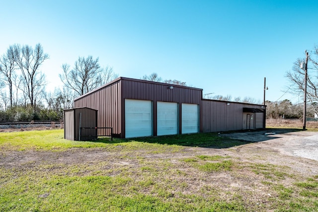 view of pole building