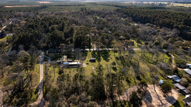 bird's eye view featuring a view of trees