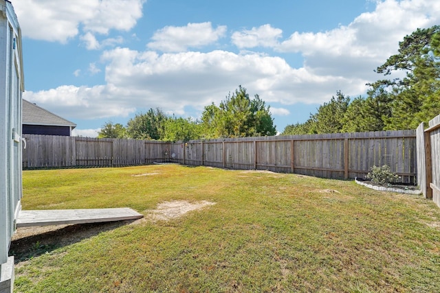 view of yard featuring a fenced backyard