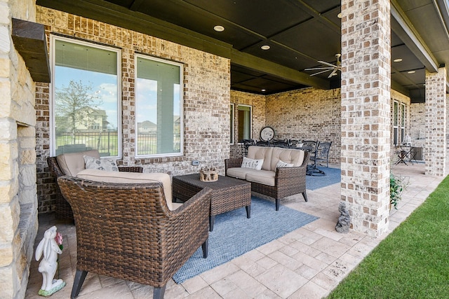 view of patio / terrace with an outdoor hangout area