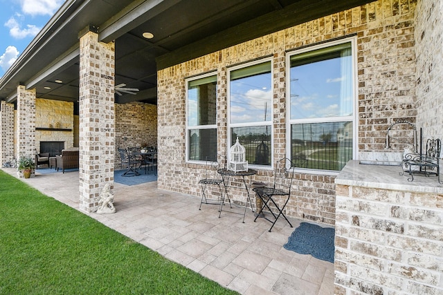 view of patio featuring a sink