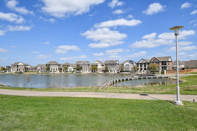 property view of water with a residential view