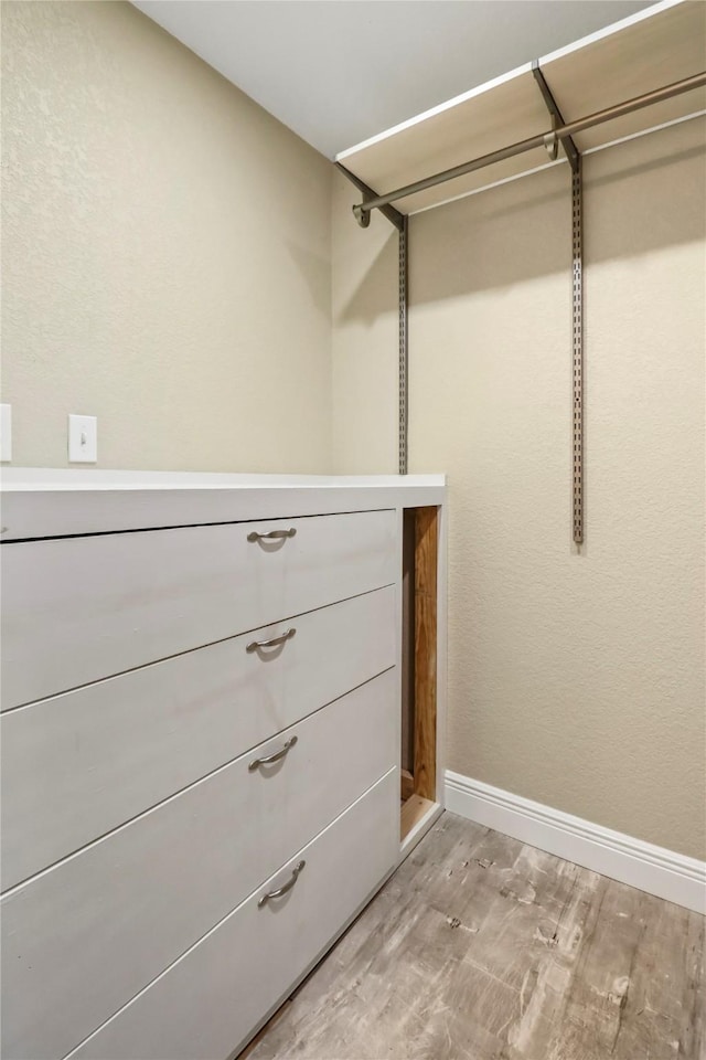 spacious closet featuring light wood finished floors