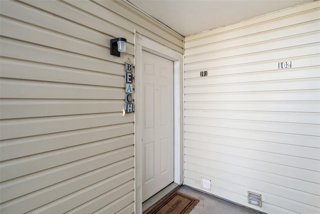 view of doorway to property