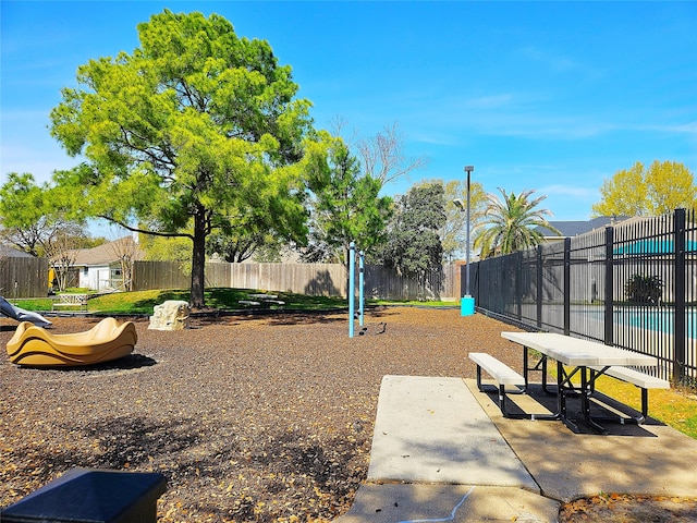 view of yard featuring fence