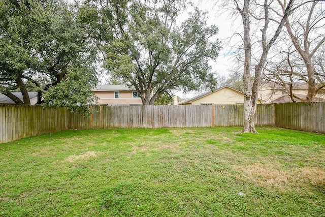 view of yard featuring a fenced backyard