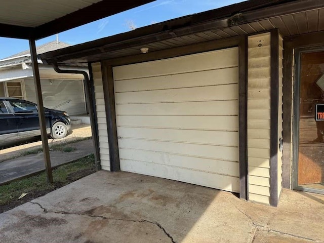 view of garage