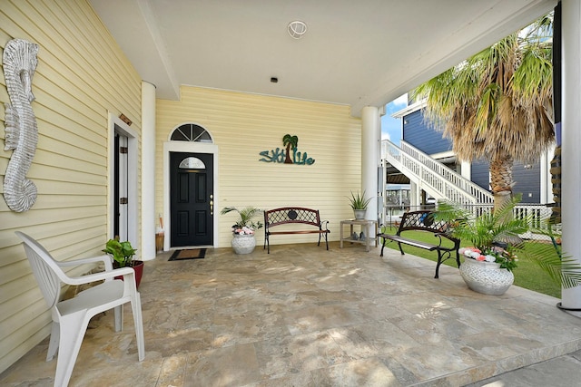 view of patio with covered porch