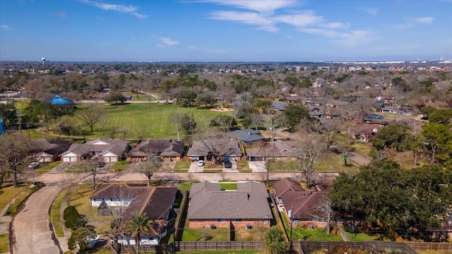 aerial view with a residential view