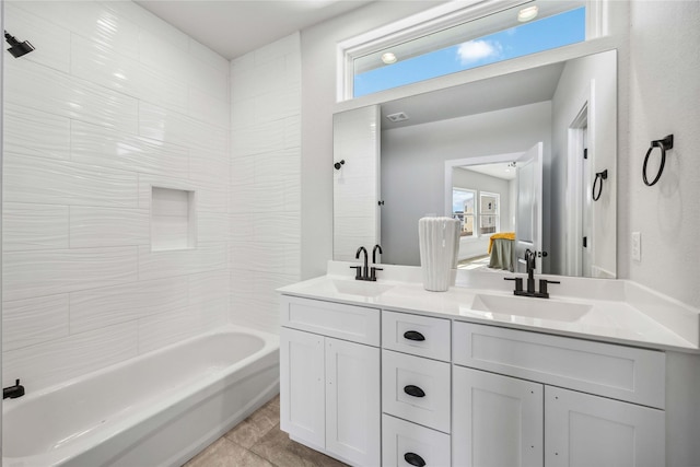4715 Ward St, Houston, TX 77021 - full bathroom with bathing tub / shower combination and double vanity