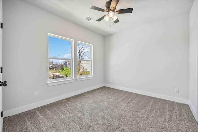 4715 Ward St, Houston, TX 77021 - empty room featuring ceiling fan, carpet, and baseboards