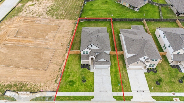 352 Spruce Oak Ln, Waller, TX 77484 - aerial perspective of suburban area featuring property parcel outlined